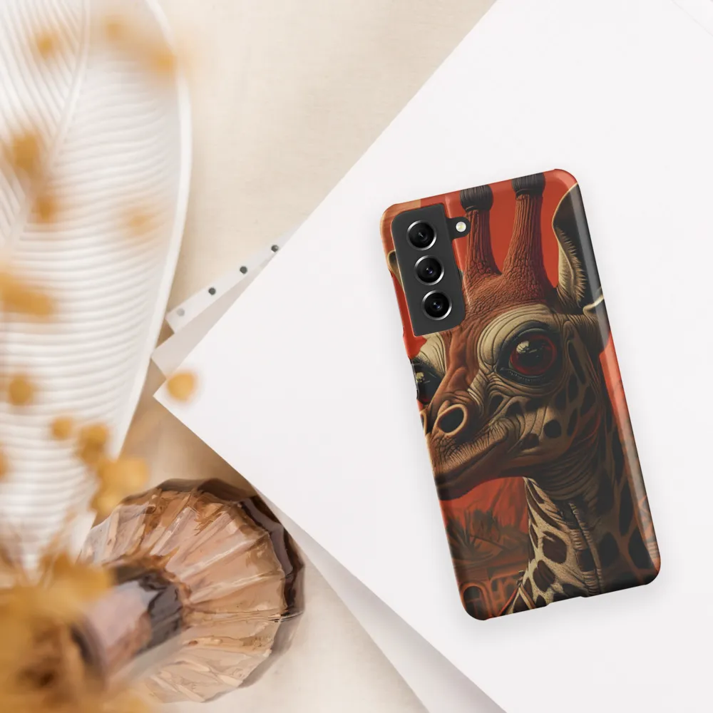Whimsical Giraffe in an Orange Dreamscape