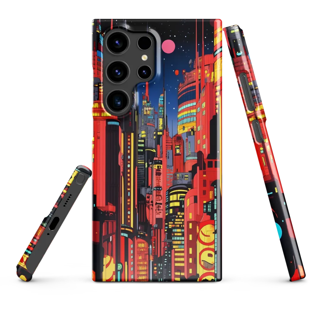 Neon Dreams: A Cyberpunk Cityscape | Phone Case |  S24 Ultra | Snap Case | Glossy