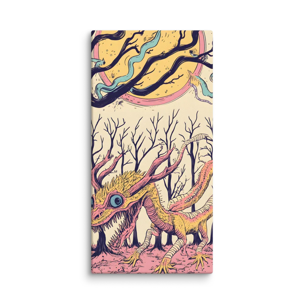 The Enigmatic Dragon of the Desolate Forest | Canvas | 10″×20″