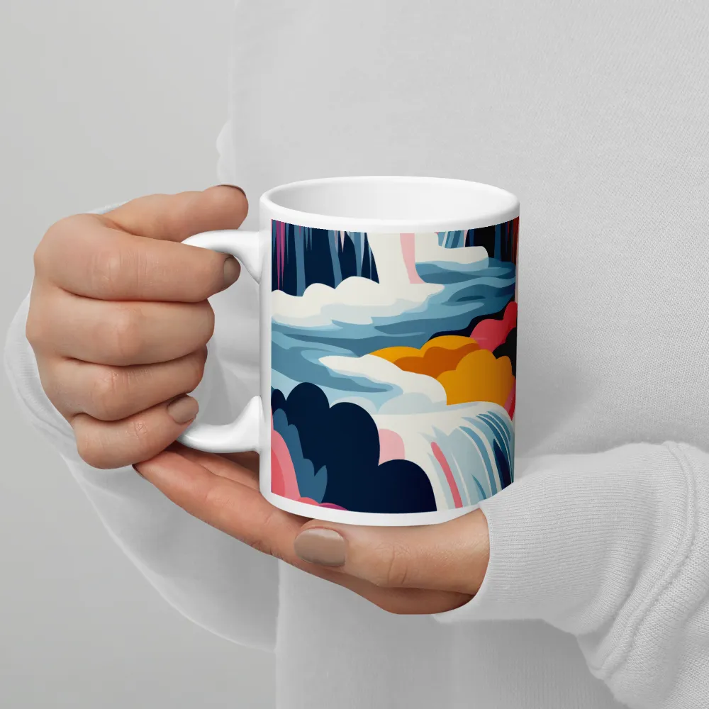 Cascades of Colorful Serenity | Mug with White inside | 11 oz