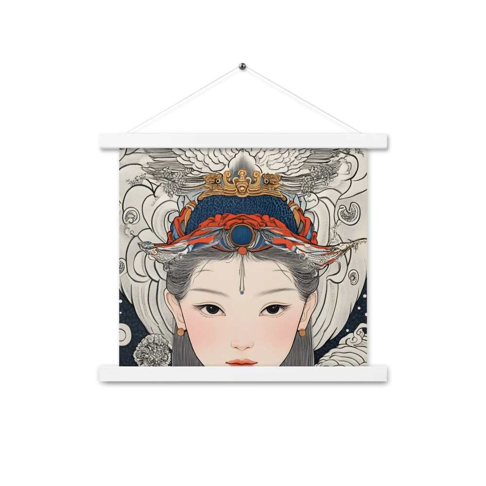 Serenity in Myth: A Traditional Portrait | Poster With White Wood Hanger | 14″×14″