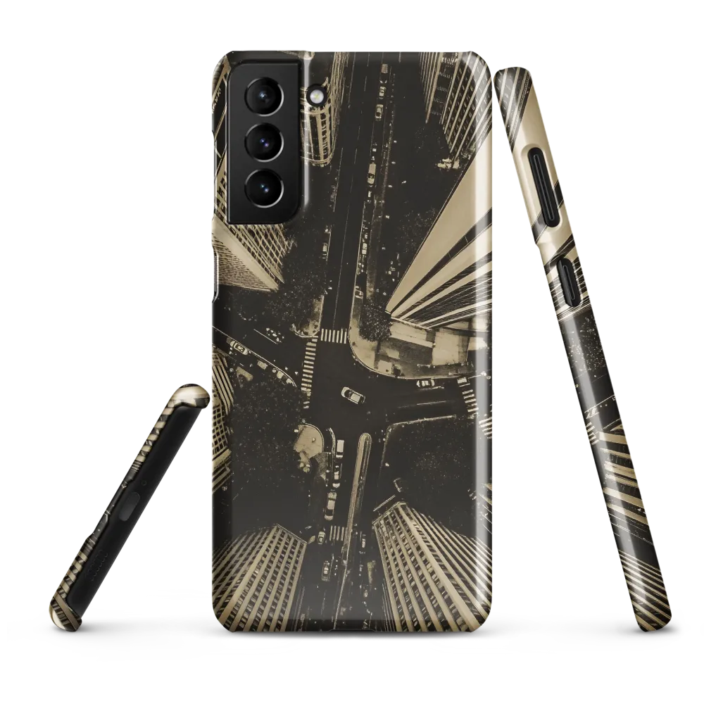 Urban Symphony: Aerial Perspective of City Life | Phone Case |  S21 Plus | Snap Case | Glossy
