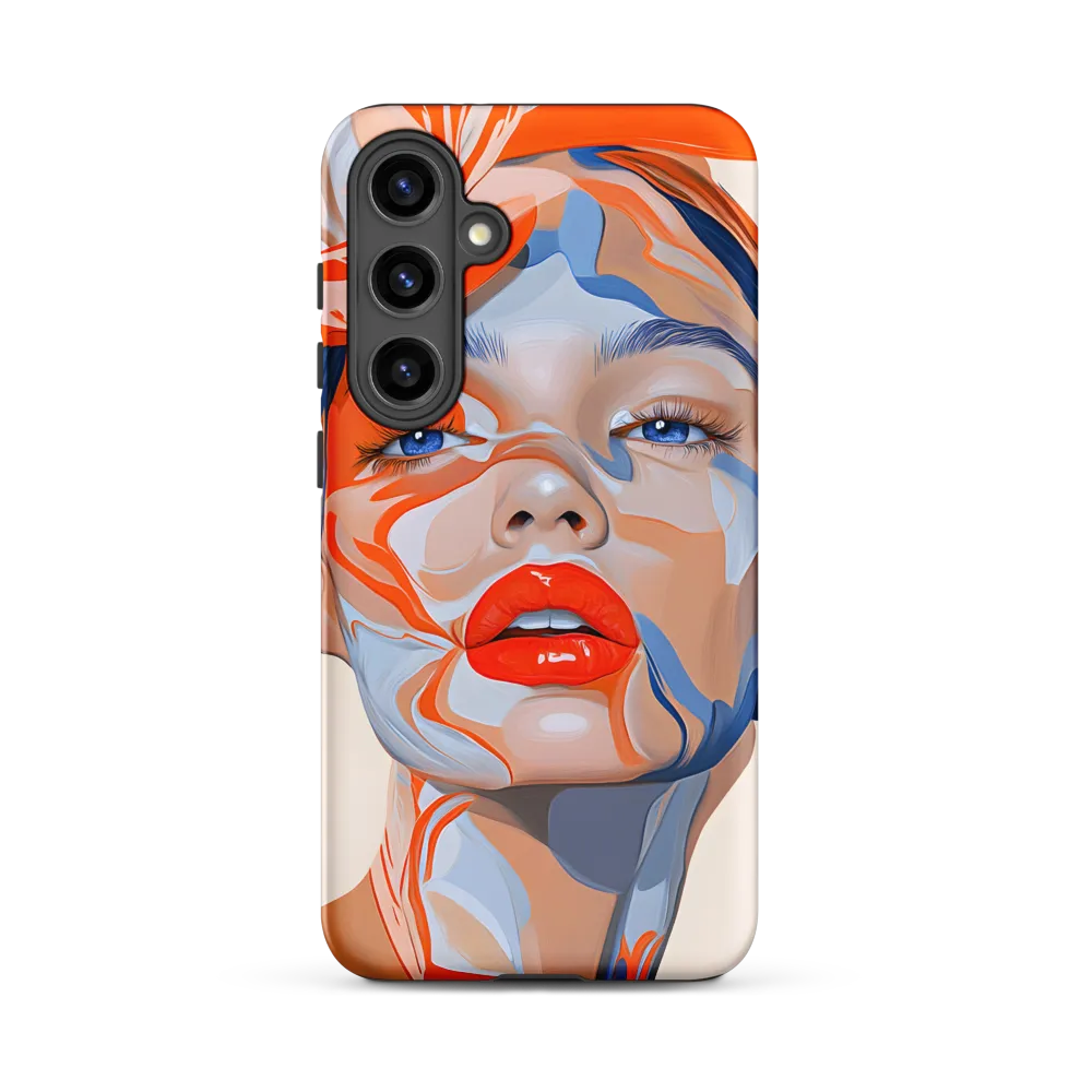 Chromatic Veils — Portrait in Orange and Blue