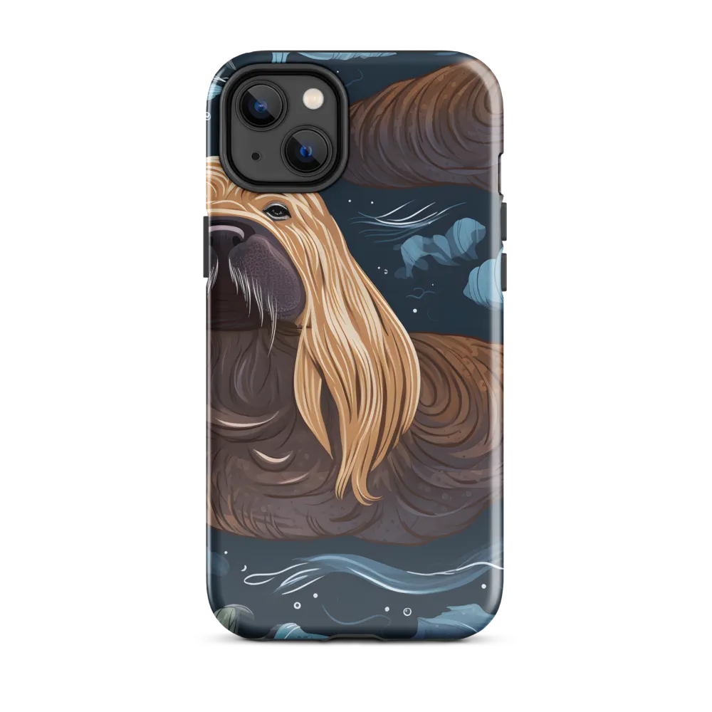 Whimsical Walruses in Deep Blue