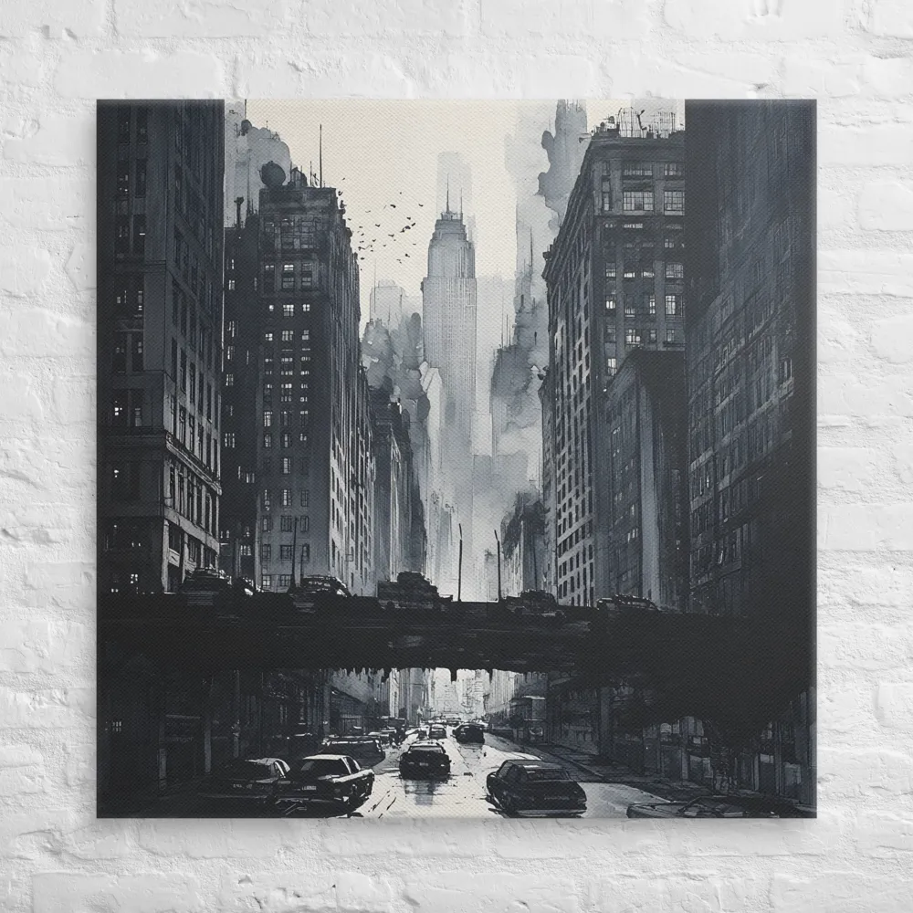City Whispers: A Monochrome Reflection | Canvas | 37″×37″
