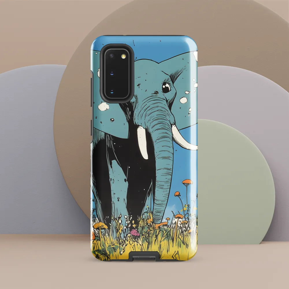 Whimsical Blue Elephant in Bloom