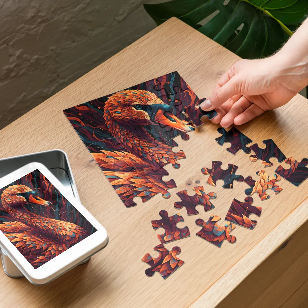 Ember Swan 
 Jigsaw Puzzle in Tin Box