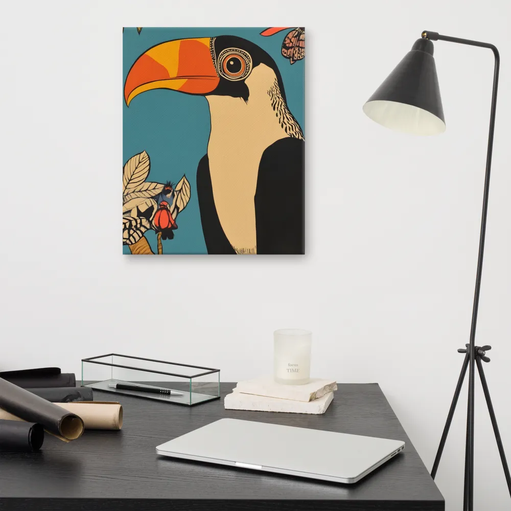Tropical Majesty: The Toucan at Rest | Canvas | 16″×20″