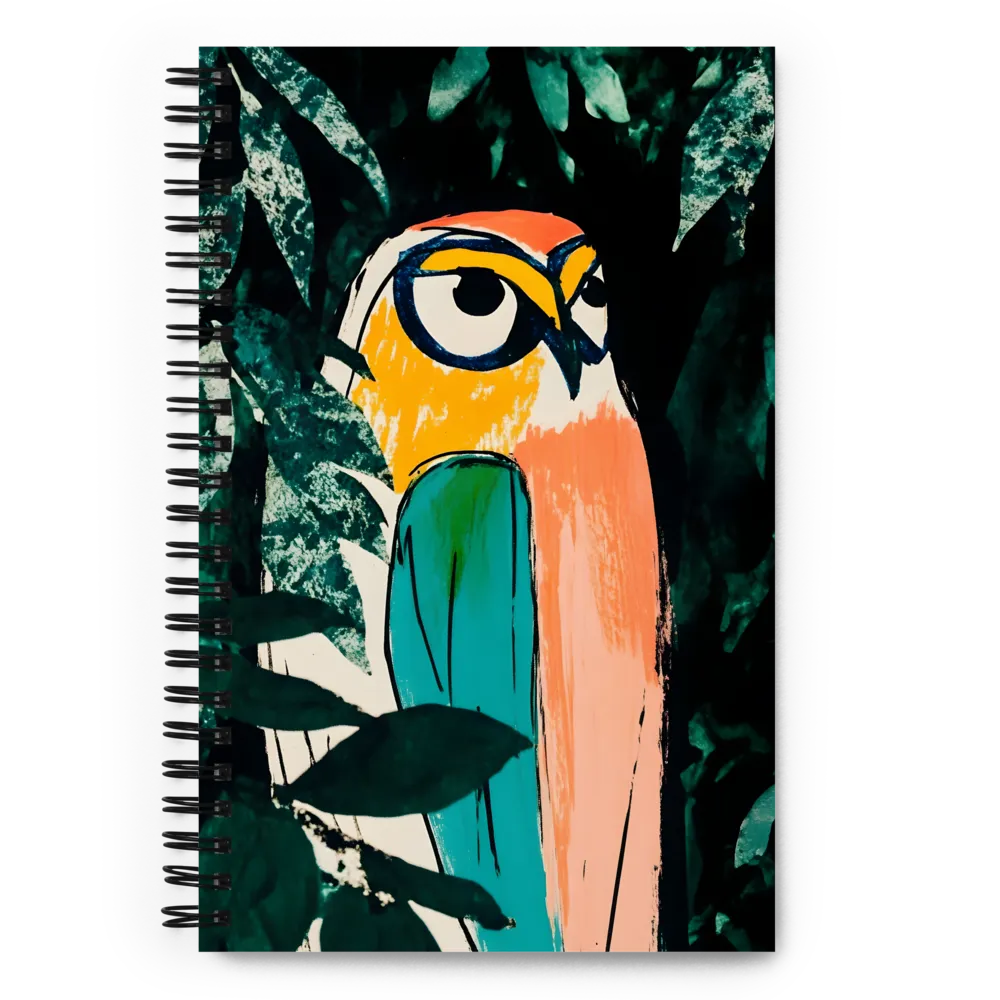 Camouflaged Majesty: The Abstract Owl | Spiral Notebook