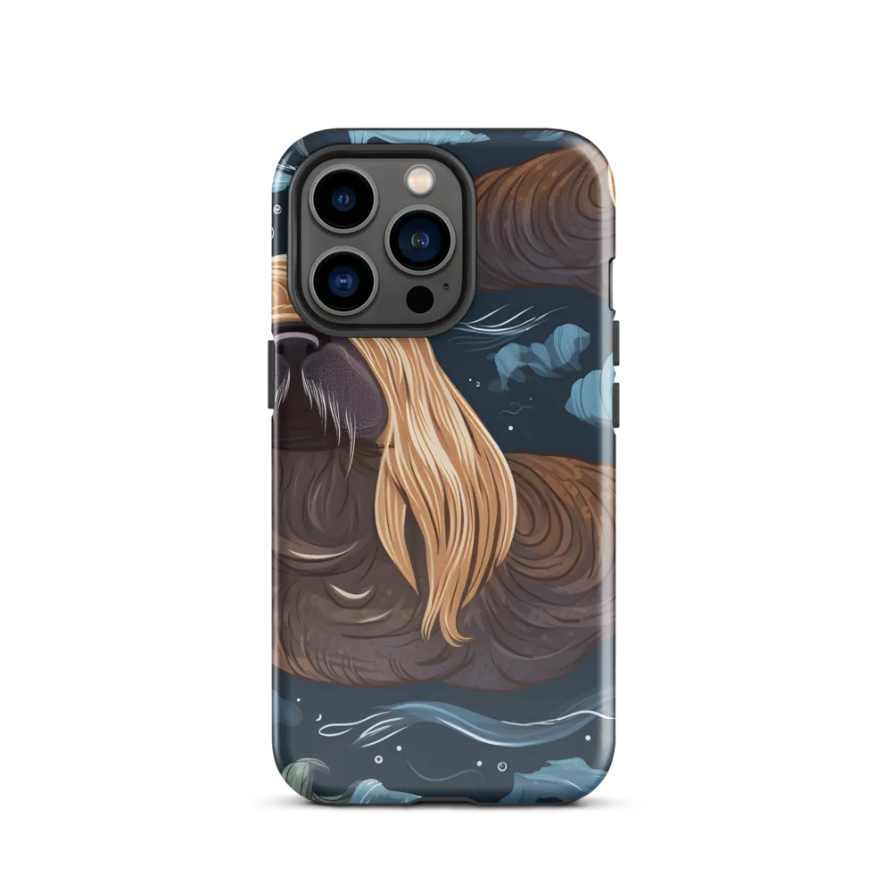 Whimsical Walruses in Deep Blue