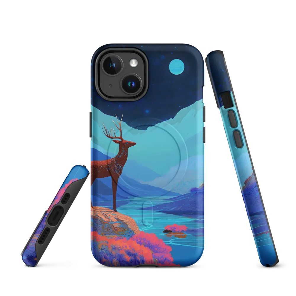 Cosmic Serenity: The Starlit Stag | Phone Case |  14 | MagSafe® Tough Case | Matte