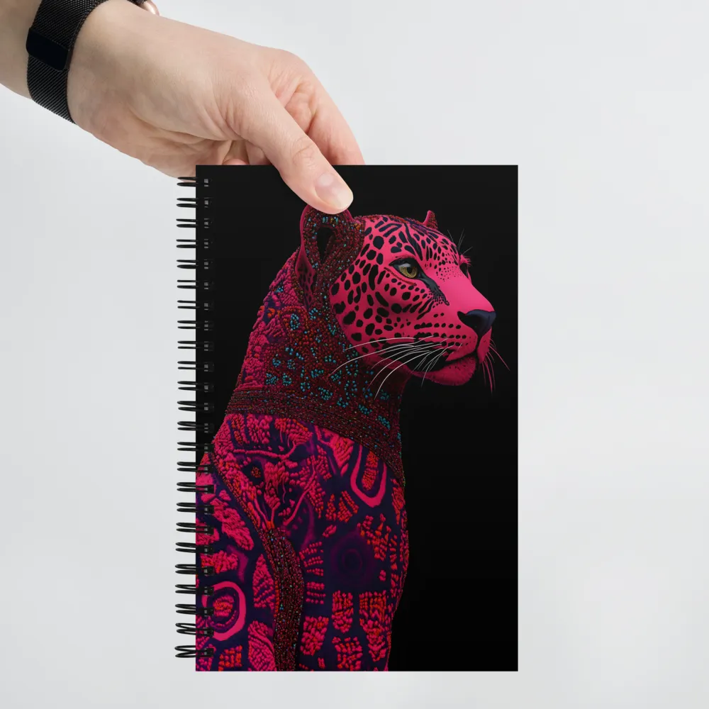 Surreal Majesty: The Pink Leopard | Spiral Notebook