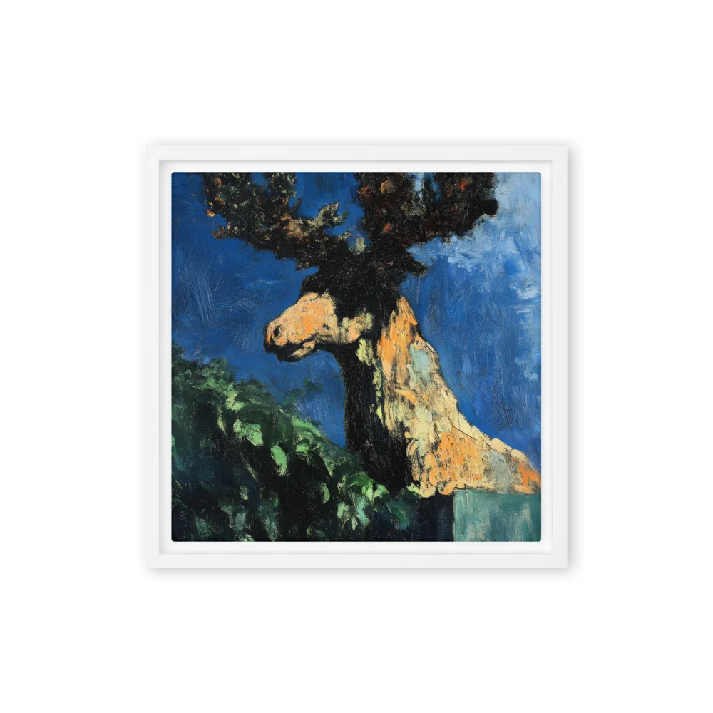 The Majestic Deer in Nature | Canvas with White Frame | 12″×12″
