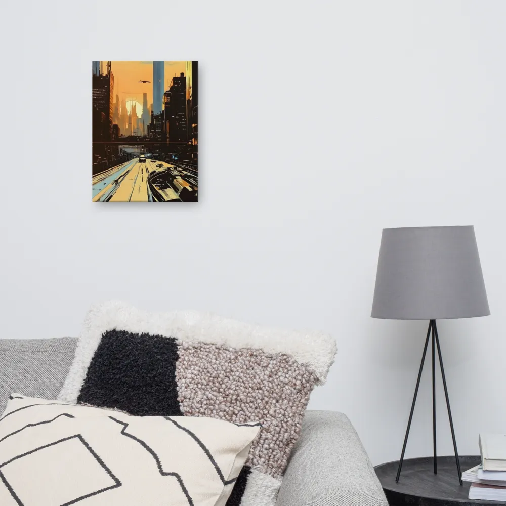 Metro Nexus: A Futuristic Cityscape | Canvas | 12″×16″