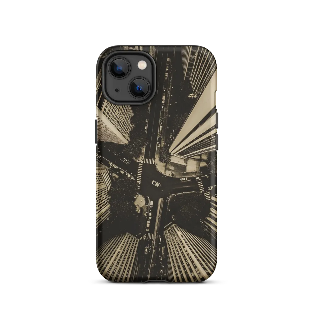 Urban Symphony: Aerial Perspective of City Life | Phone Case |  13 | Tough Case | Matte