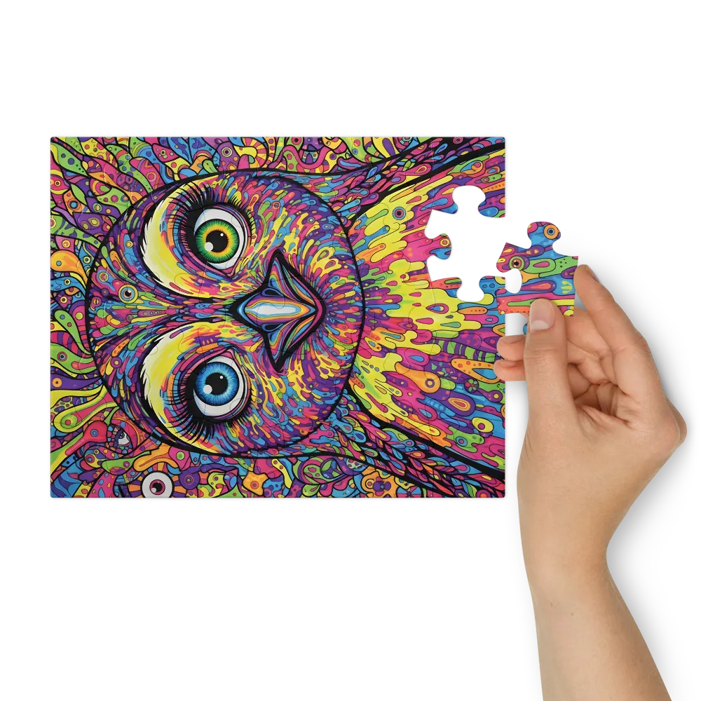 Kaleidoscope Owl 
 Jigsaw Puzzle in Tin Box