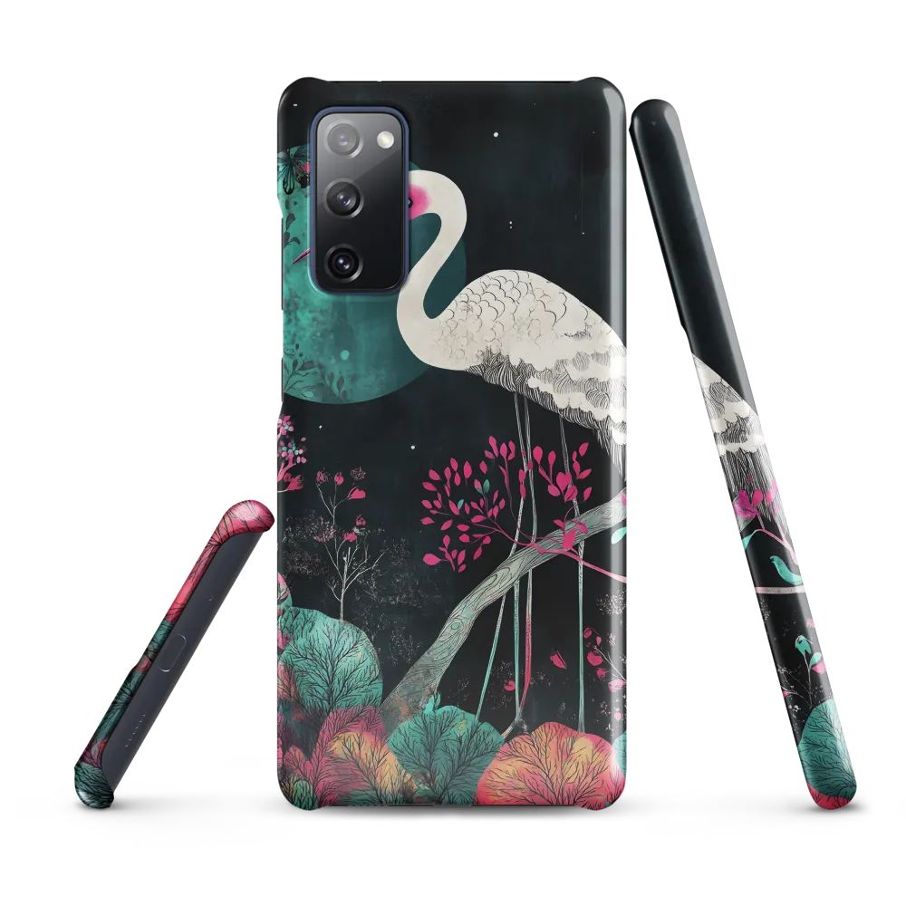 Ethereal Presence: Heron in a Floral Dreamscape | Phone Case |  S20 FE | Snap Case | Glossy