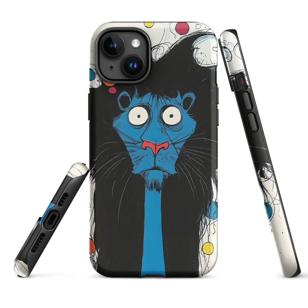 Whimsical Blue Lion