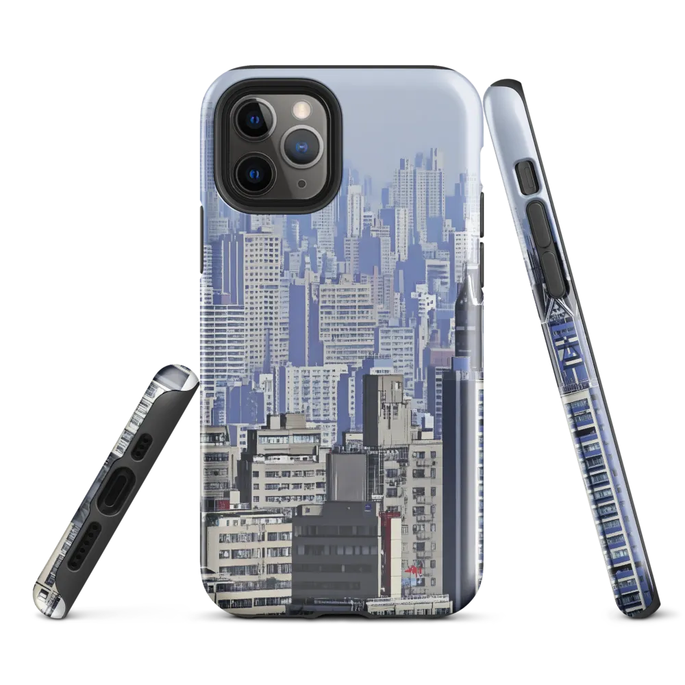 Urban Symphony: A Cityscape in Blues and Grays