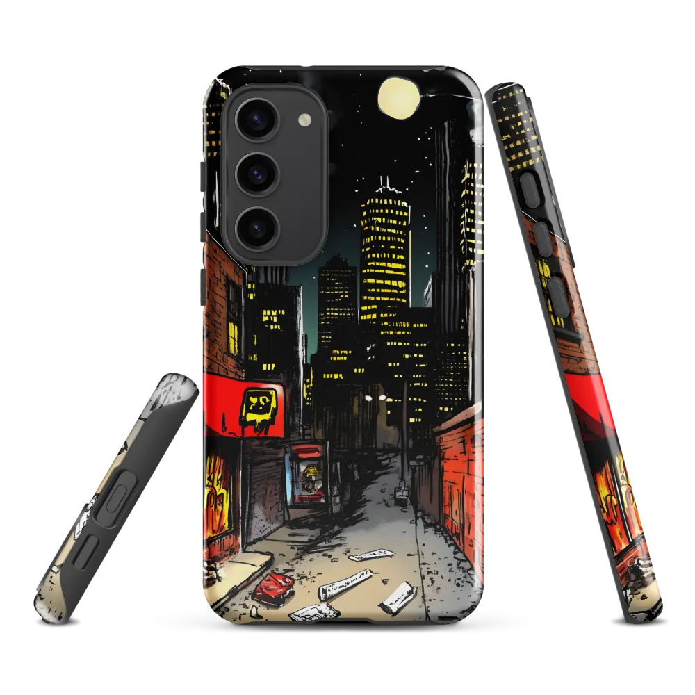 Nocturnal Cityscape: The Hidden Alley | Phone Case |  S23 Plus | Tough Case | Glossy