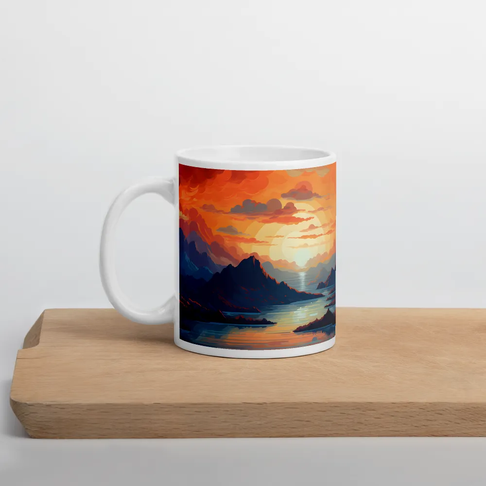 Ethereal Evening: A Digital Dusk | Mug with White inside | 11 oz