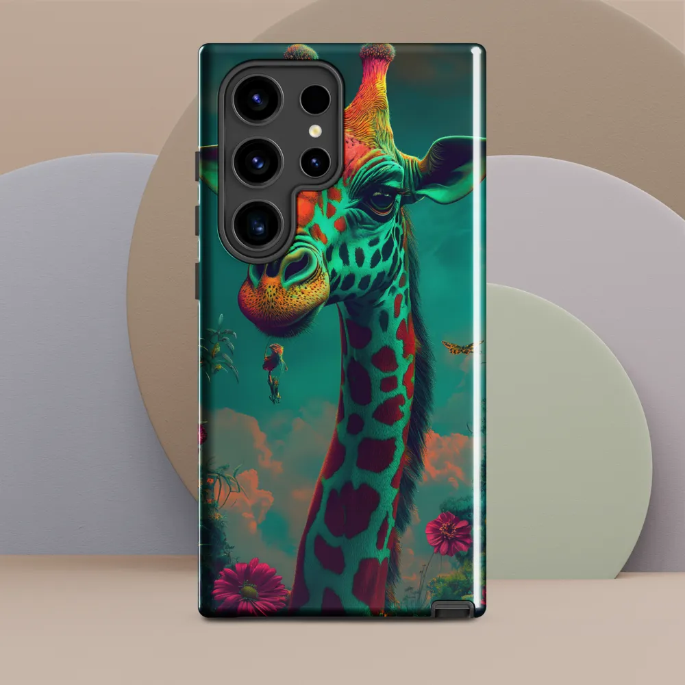 Whimsical Giraffe Among Blossoms