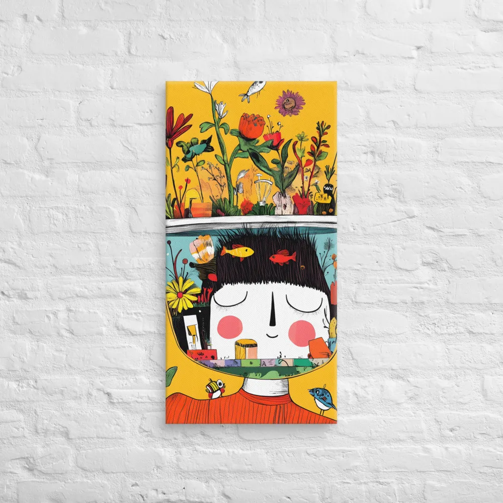 Whimsical Garden Head | Canvas | 16″×32″