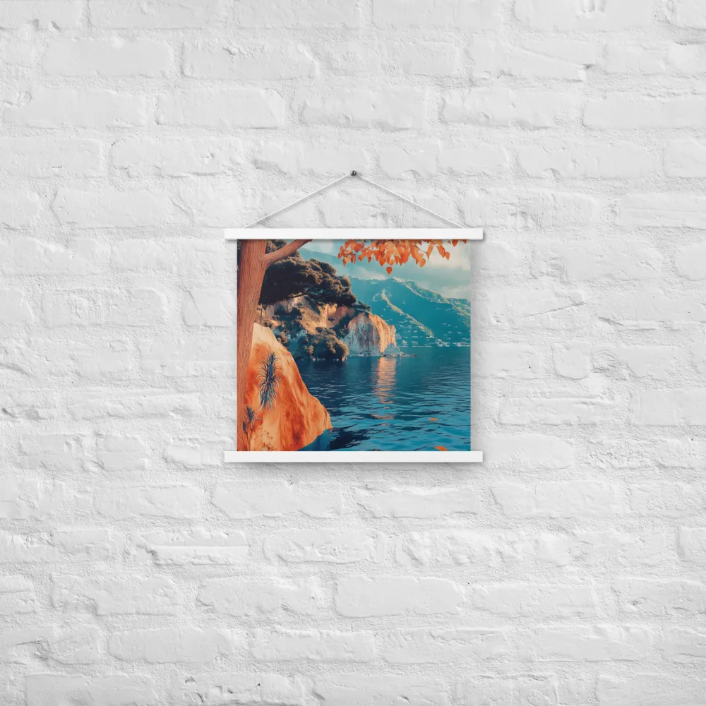 Elysian Waterscape | Poster With White Wood Hanger | 18″×18″