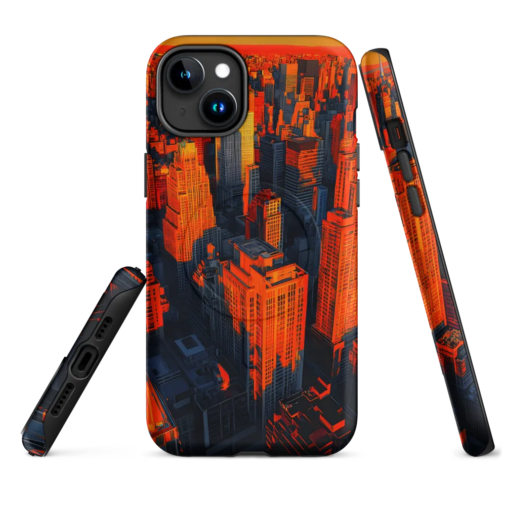 Urban Dawn: A Digital Ode to Skyscrapers | Phone Case |  15 Plus | MagSafe® Tough Case | Matte