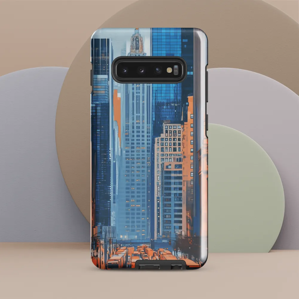 Urban Symphony in Blue and Orange | Phone Case |  S10 Plus | Tough Case | Glossy