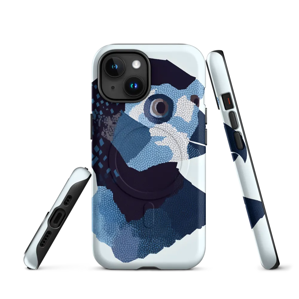 Abstract Avian Portrait in Blue