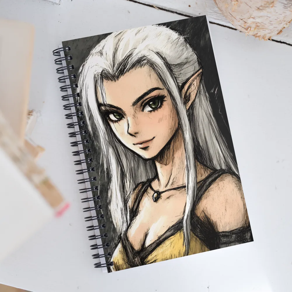 Ethereal Elegance: The Elf's Portrait | Spiral Notebook