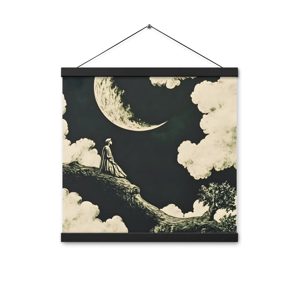Whispers of the Moon | Poster With Black Wood Hanger | 16″×16″