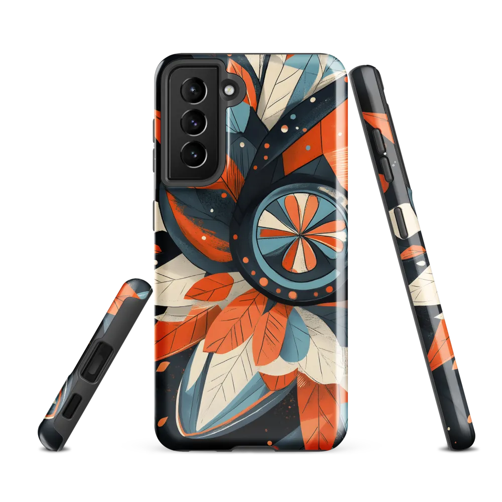 Floral Symphony in Orange and Teal