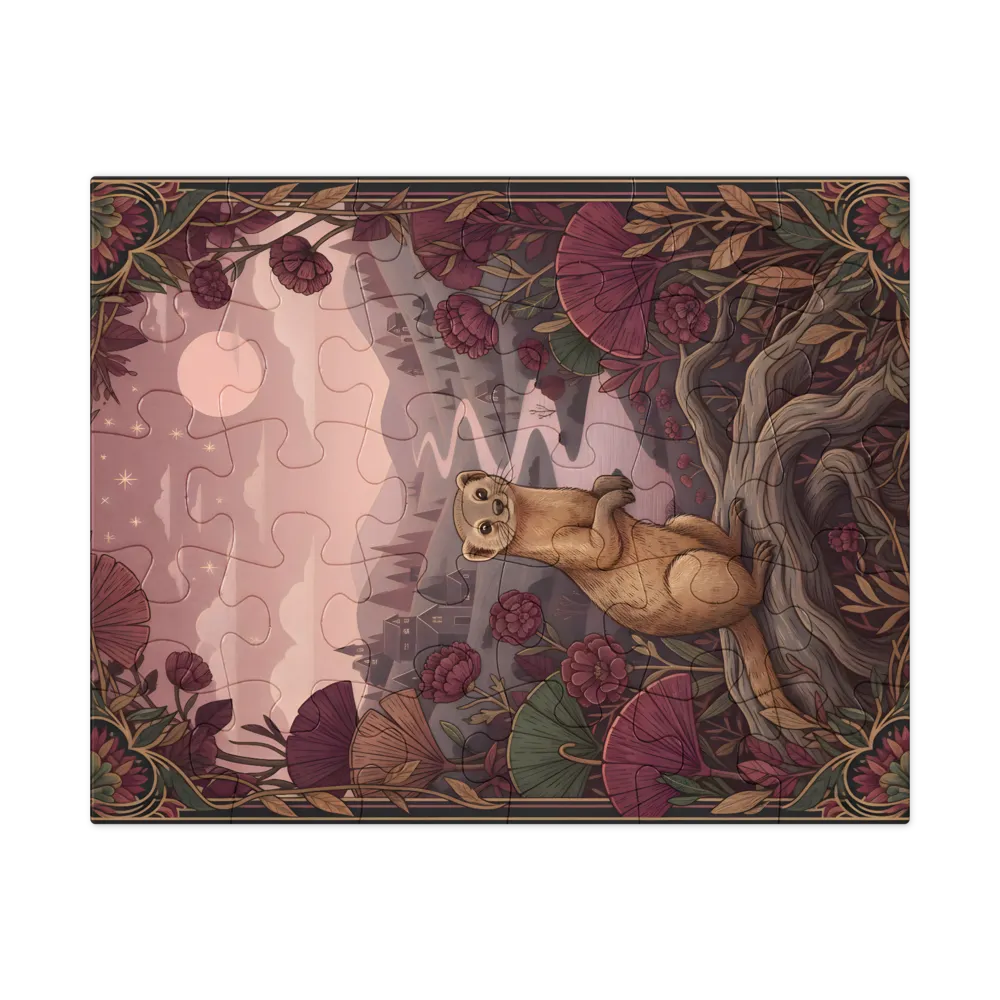 Moonlit Weasel 
 Jigsaw Puzzle in Tin Box