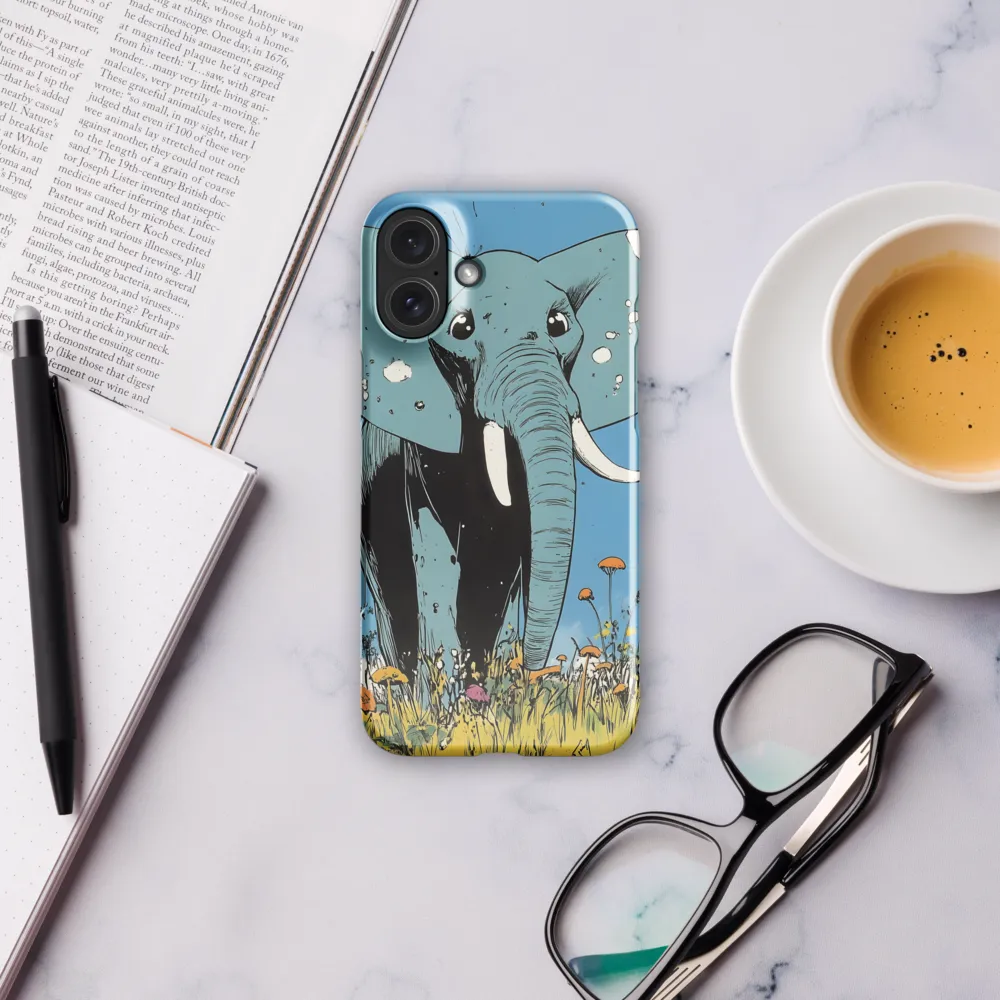 Whimsical Blue Elephant in Bloom