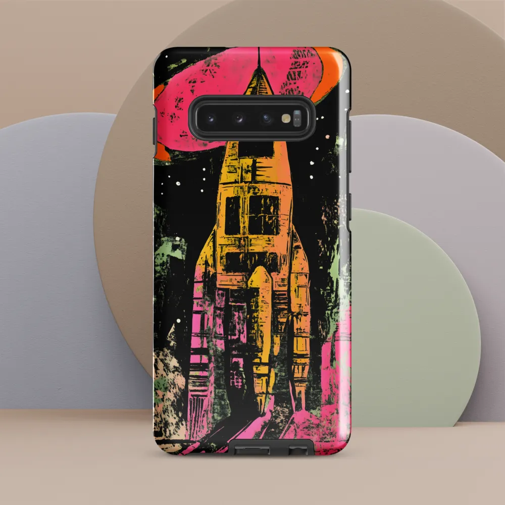 Cosmic Voyage: A Surreal Rocket Adventure | Phone Case |  S10 Plus | Tough Case | Glossy