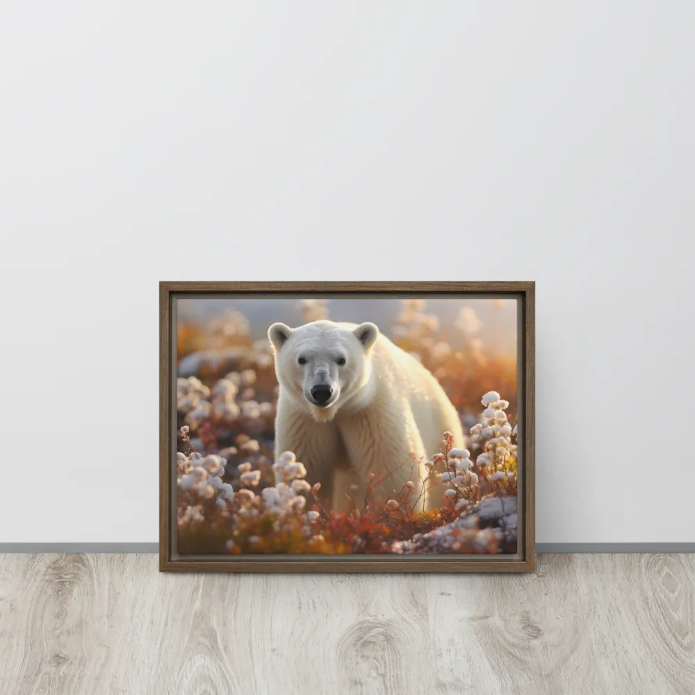 Harmony in the Frozen Wilderness | Canvas with Brown Frame | 12″×16″