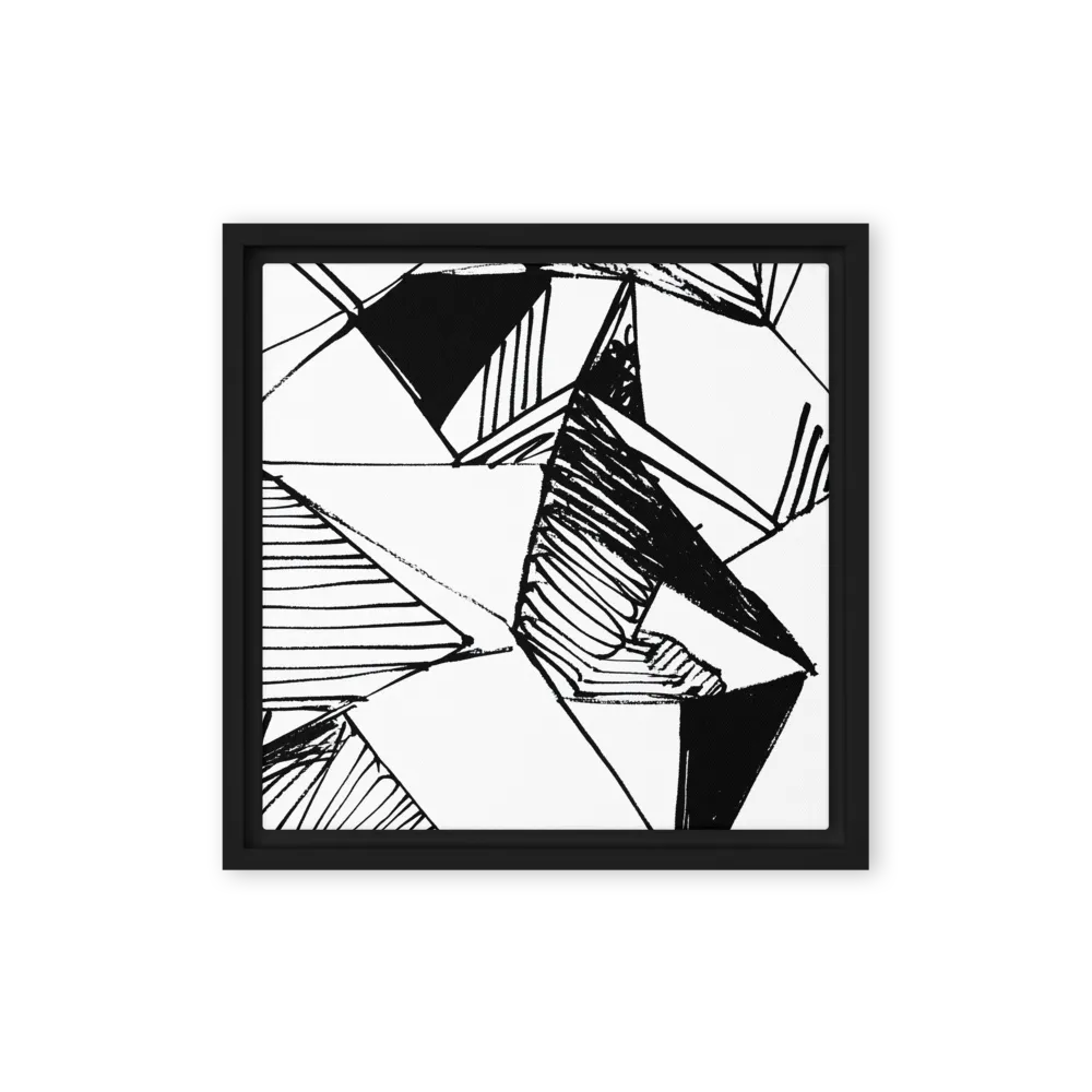 Dynamic Geometry in Ink | Canvas with Black Frame | 12″×12″