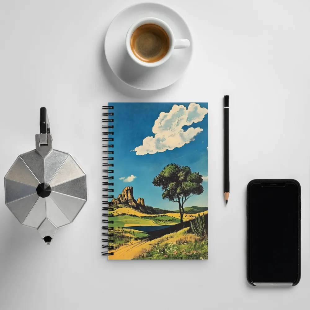 Serenity in Nature: A Realistic Landscape | Spiral Notebook