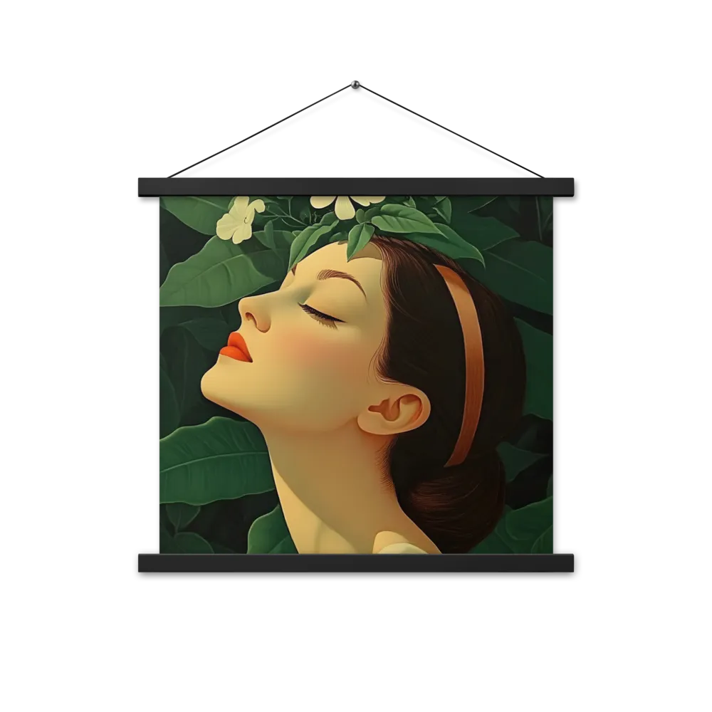 Serenity in Bloom | Poster With Black Wood Hanger | 18″×18″