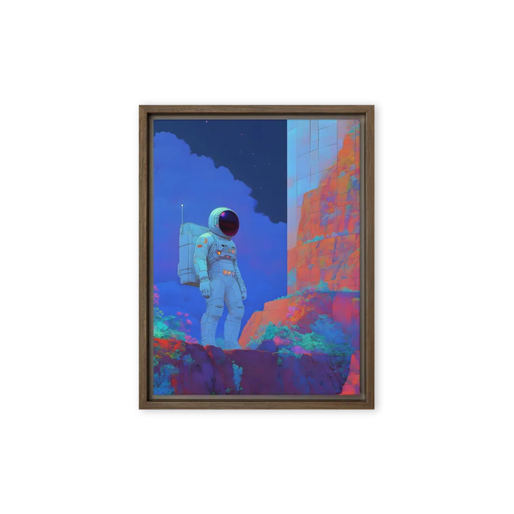 Interstellar Reflections | Canvas with Brown Frame | 9″×12″
