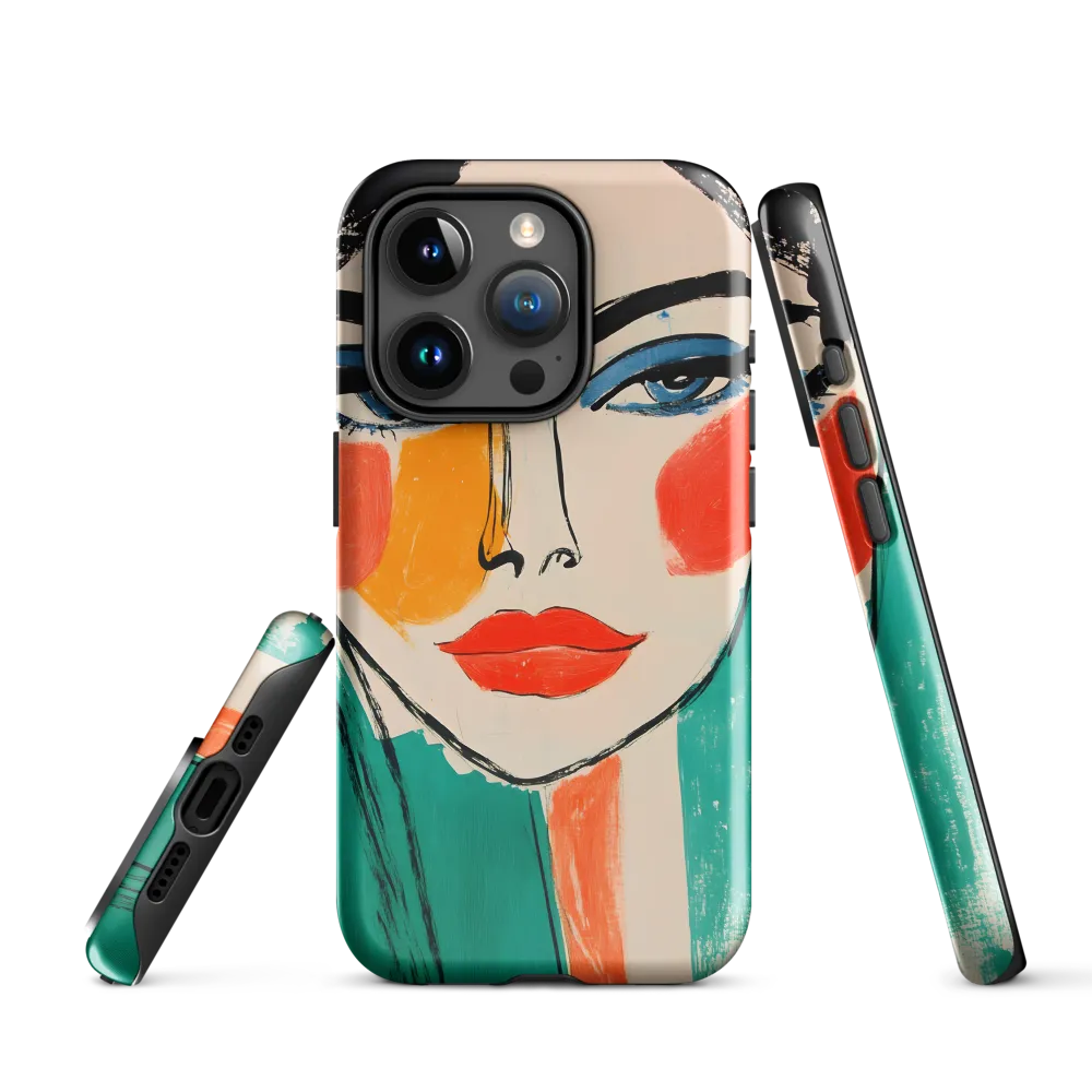 Vivid Portrait of a Modern Muse | Phone Case |  15 Pro | Tough Case | Glossy