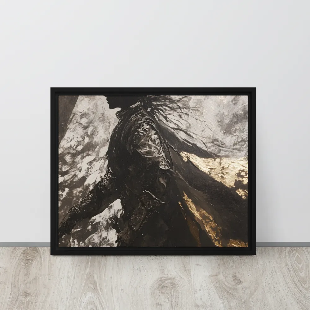 The Silhouette of Valor | Canvas with Black Frame | 16″×20″