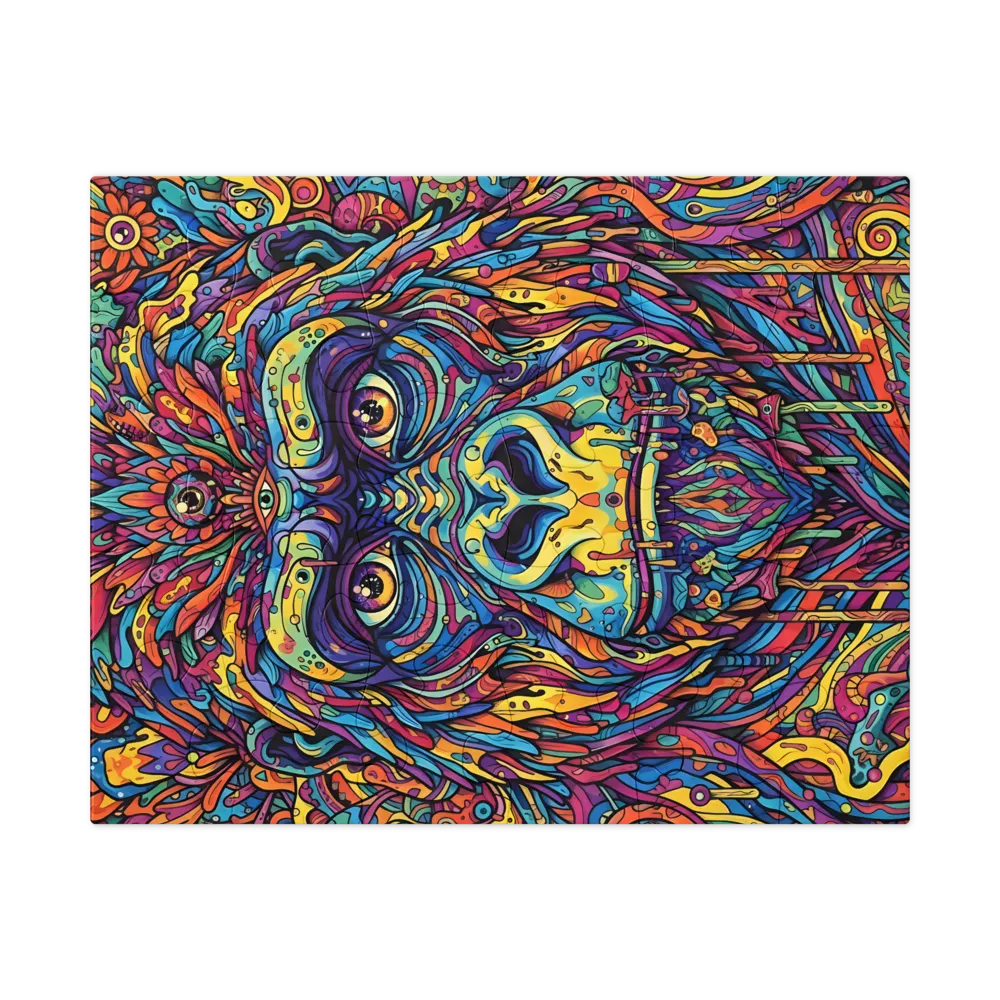 Psychedelic Gorilla 
 Jigsaw Puzzle in Tin Box