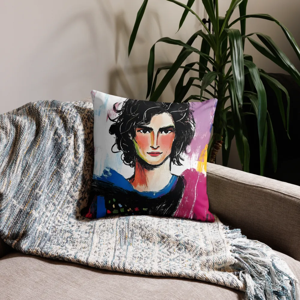 Vibrant Portrait of Youth | Pillow | 18″×18″