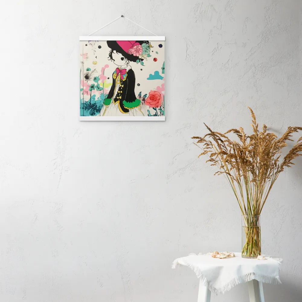 Whimsical Garden Reverie | Poster With White Wood Hanger | 16″×16″
