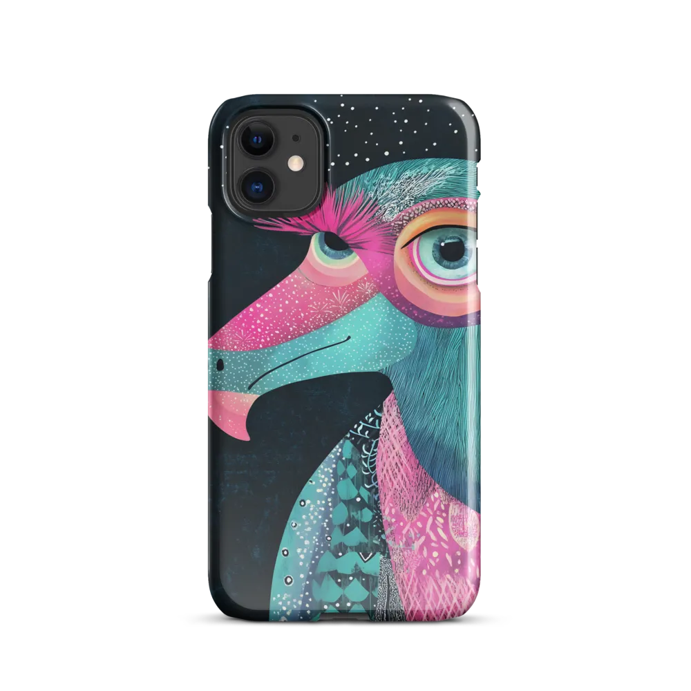 Layered Vulture Portrait in Teal and Magenta