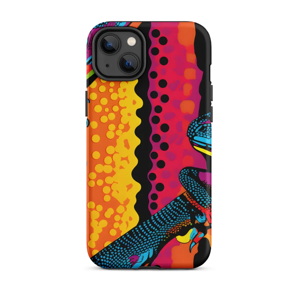 Colorful Encounters: The Playful Geckos | Phone Case |  14 Plus | Tough Case | Matte