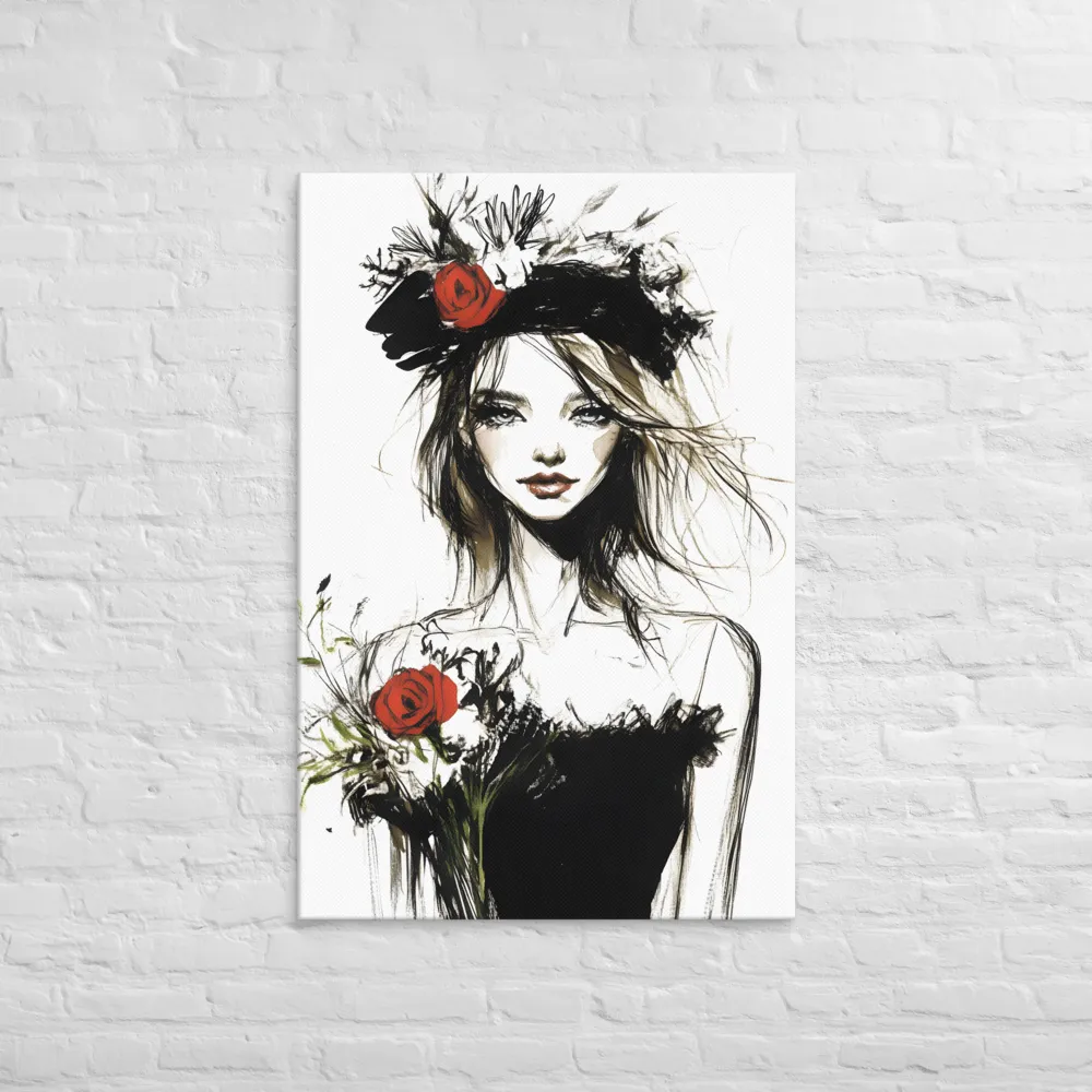 Elegance in Black and Red | Canvas | 32″×48″